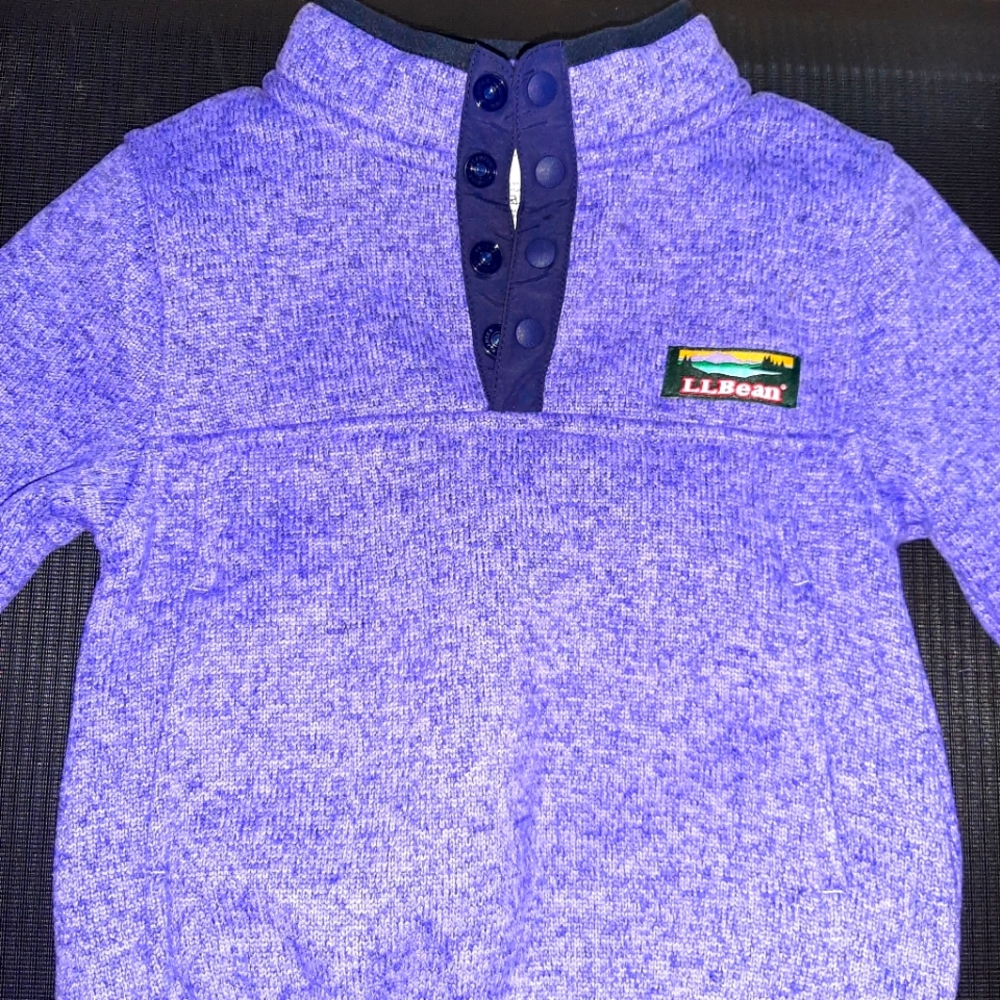 LL Bean Periwinkle 2T Pull Over With Buttons & Pockets